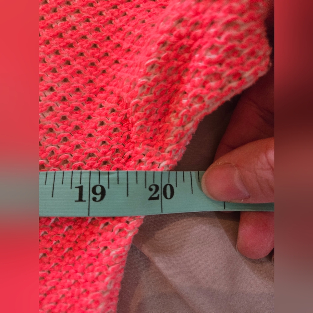 Anthropologie Nümph | Cable Knit Sweater in Fluorescent Coral, Size S - Picture 7 of 8
